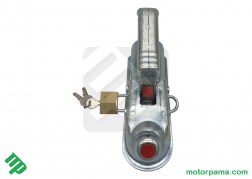 Antifurto a chiave per testina di aggancio carrello cresci rimorchi applicato a giunto sfera 